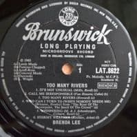 BRENDA LEE Too Many Rivers Vinyl Record LP Brunswick 1965
